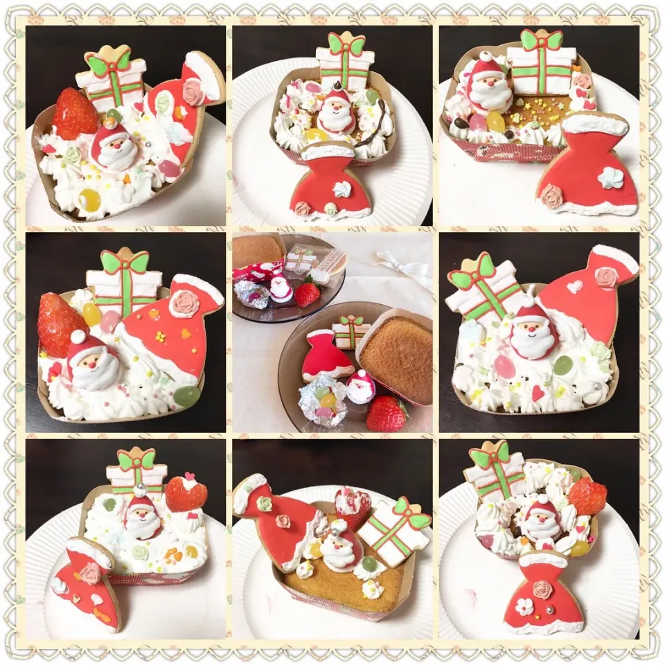 ミニクリスマスケーキ🎂デコレーション
1年生の作品❤️|hari-co ＊ はりこさん