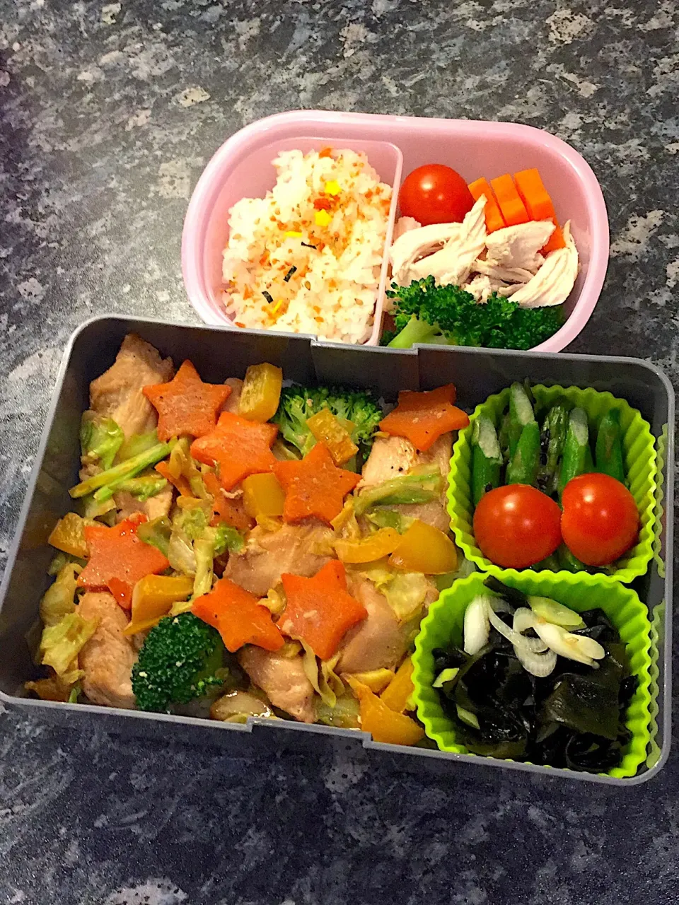 娘弁当&息子弁当 #簡単弁当  #のっけ弁|gama子さん