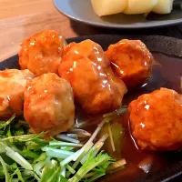 鶏団子の甘酢あんかけ|ひっちゃんさん