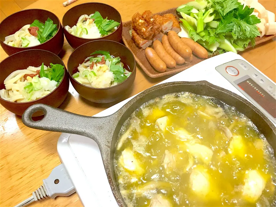 鶏肉とあさりのアヒージョ（≧∇≦）
手打ちうどん❤️|ふみぃさん