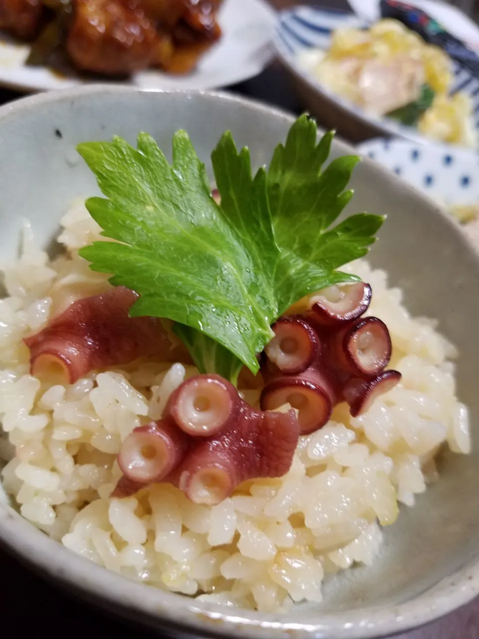 ガーリック香るタコ🐙とセロリ🌿の炊き込みごはん🍚|ふりるさん