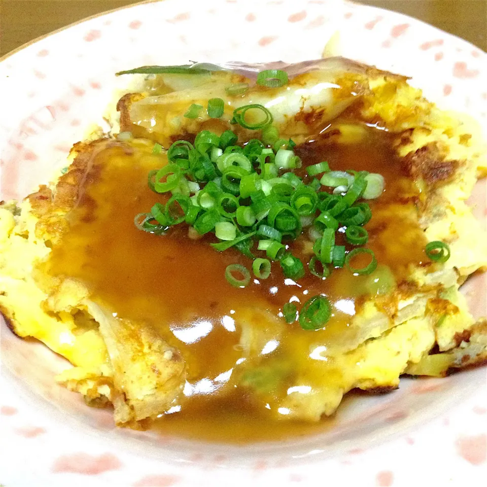 Snapdishの料理写真:白ねぎたっぷり🎵甘い玉子焼きのあんかけ✨|まいりさん