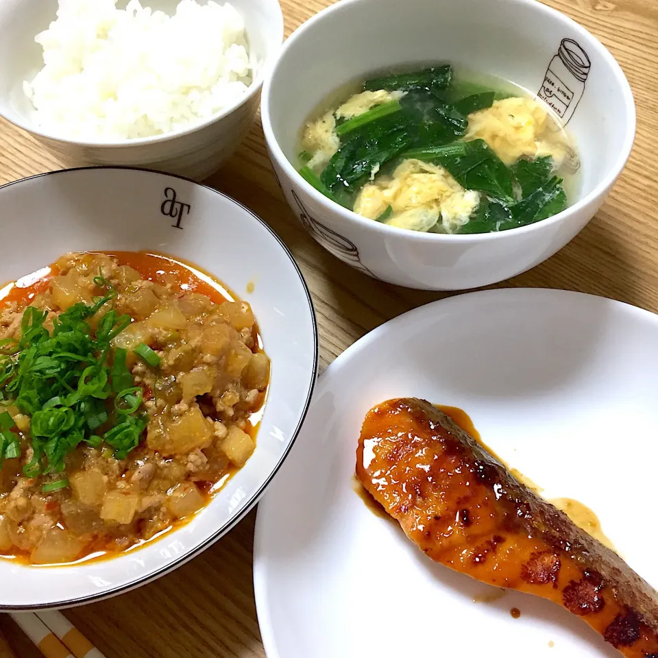 大根いっぱいもらったから麻婆大根作って見た☺︎ #麻婆大根|むさけんさん