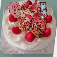 Snapdishの料理写真:#誕生日ケーキ#バースデーケーキ
 #妖怪ウォッチ
#キャラケーキ #キャラチョコ|kanaさん