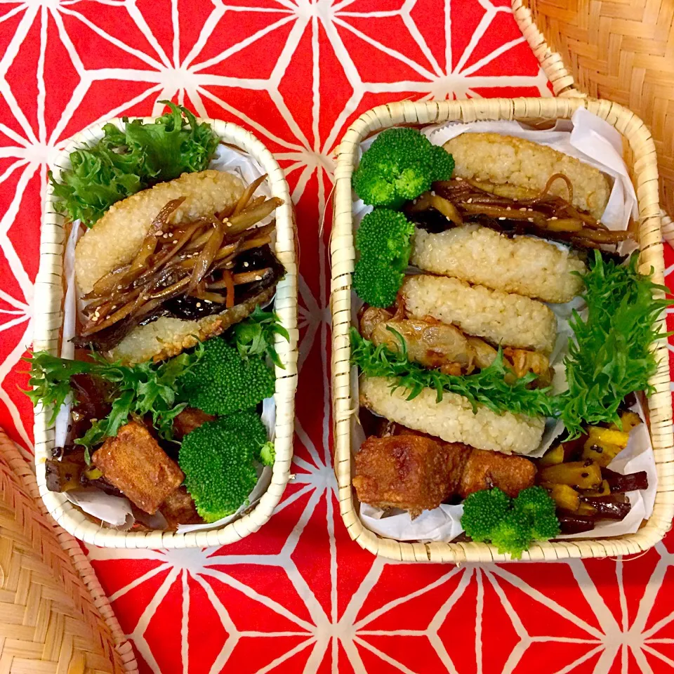 #vegan弁当 
ライスバーガー弁当|makiko_aさん