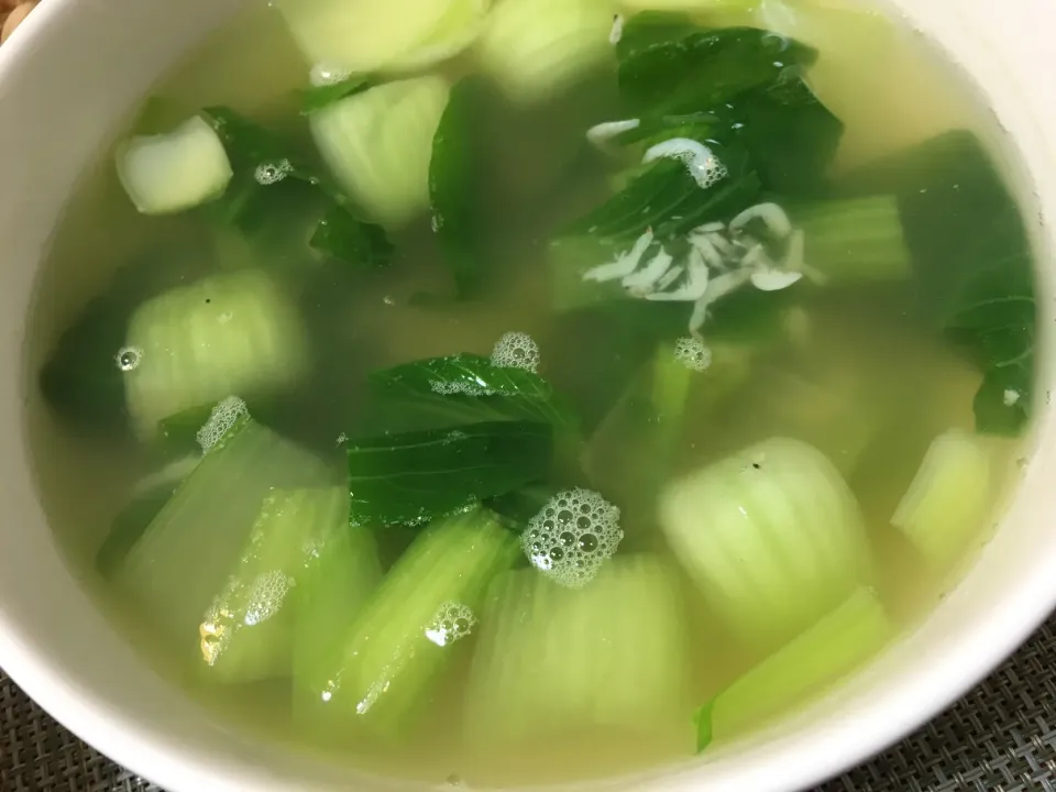 オキアミと青梗菜のスープ|こぐまさん