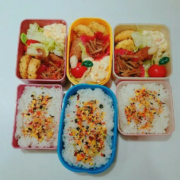 Snapdishの料理写真:12/12(火)の3人弁当🍱|ふみぃさん