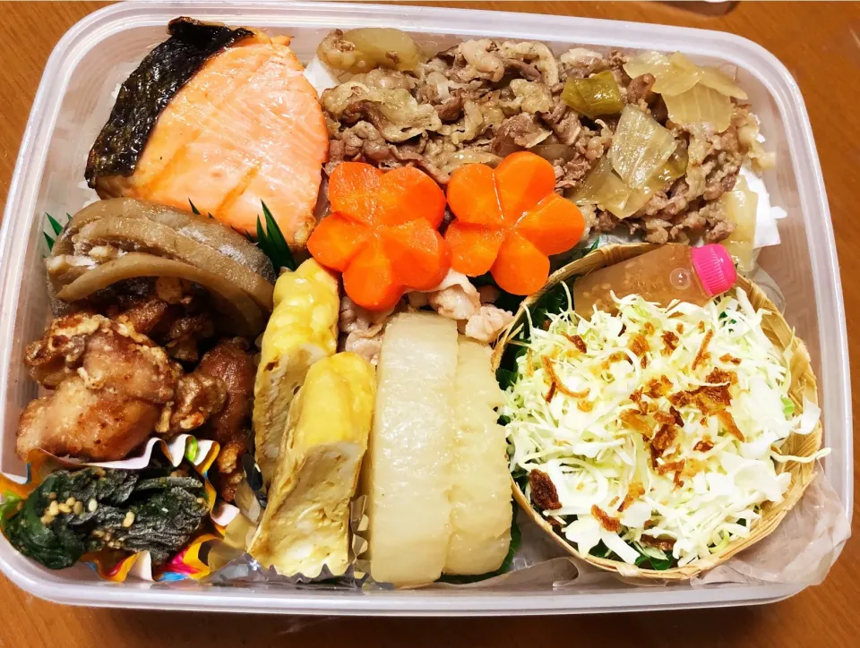 息子弁

牛シャケ弁当|masasho's momさん