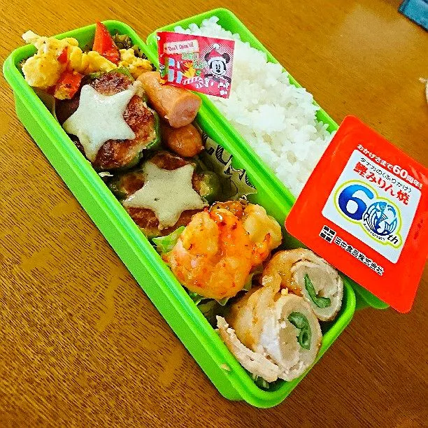 Snapdishの料理写真:12/12旦那様のお弁当はピーマン肉詰めとえのきの肉巻き弁当|Reikoさん