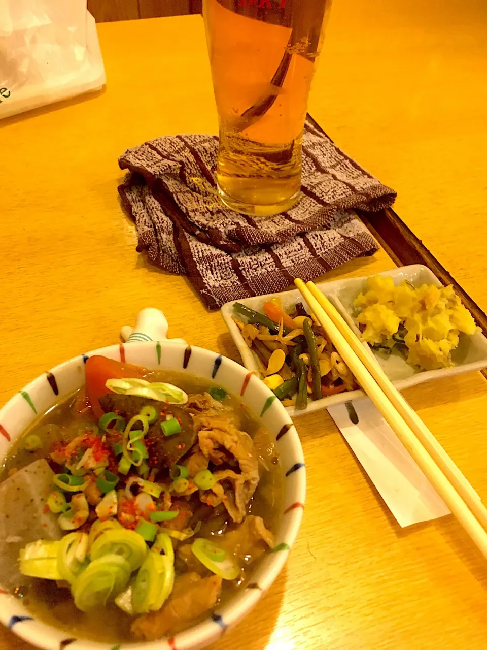 Snapdishの料理写真:急遽休み近所の居酒屋でモツ煮&生ビール🍺🏮29日迄営業|Tarou  Masayukiさん