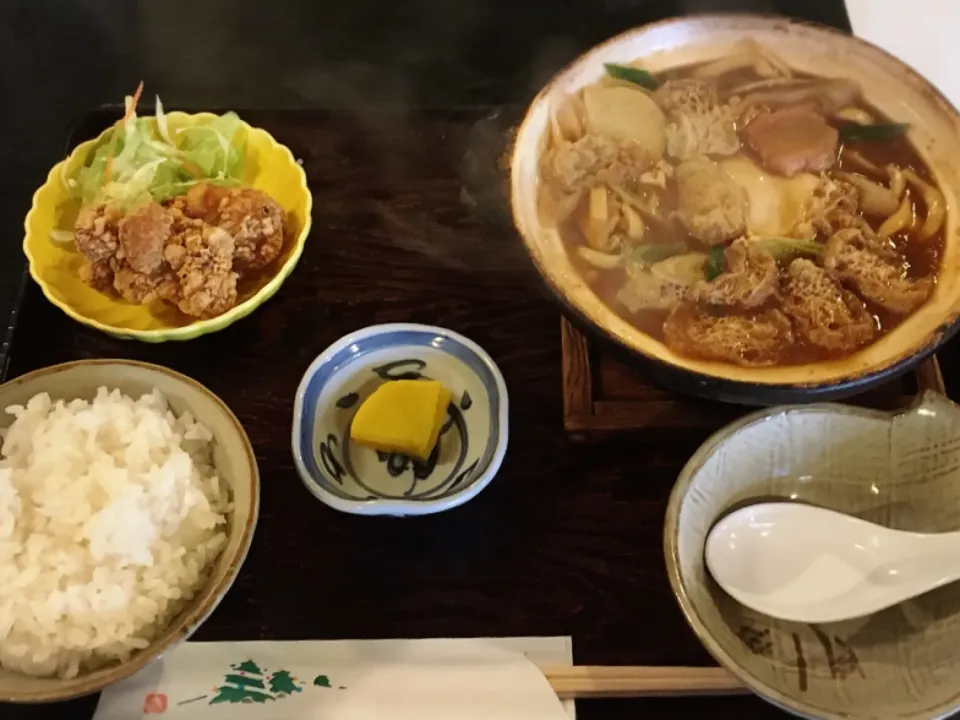 Snapdishの料理写真:味噌煮込みうどん定食|美也子さん