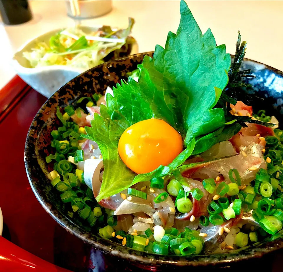 昼ごはん  真あじタタキ丼|砂雪さん