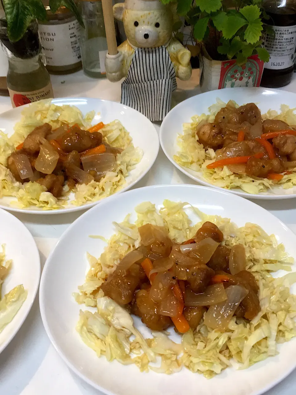 野菜と🐓唐揚げの甘酢あんかけ|けもさん