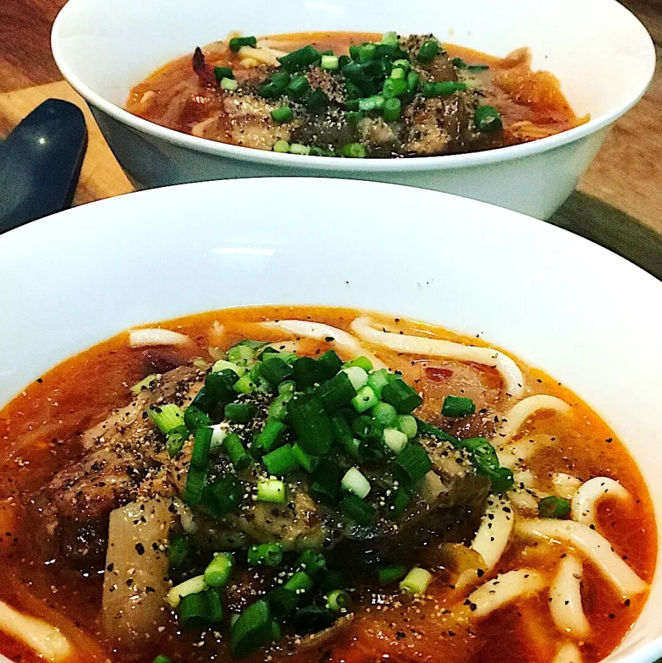 Homemade Spicy Miso with Oyster Soy And Udon with Pork|Emanuel Hayashiさん