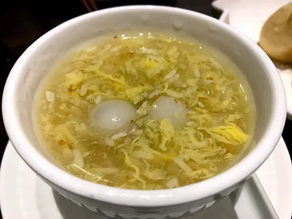 Glutinous rice balls, osmanthus, liquor soup|Sky Blueさん