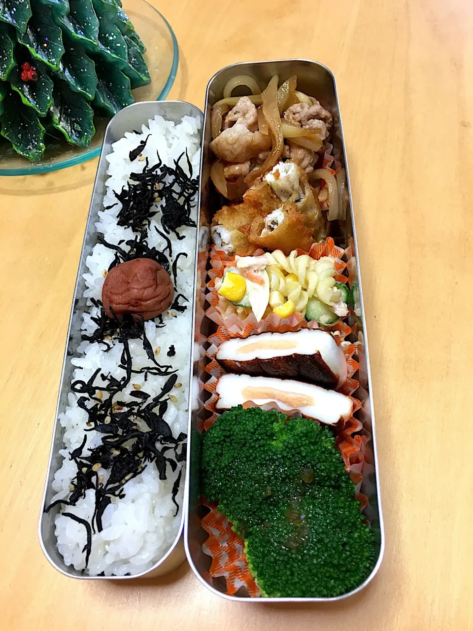 焼肉 わかさぎ唐揚げ マカロニサラダ はんぺん ブロッコリー🥦弁当。|Kumiko Kimuraさん