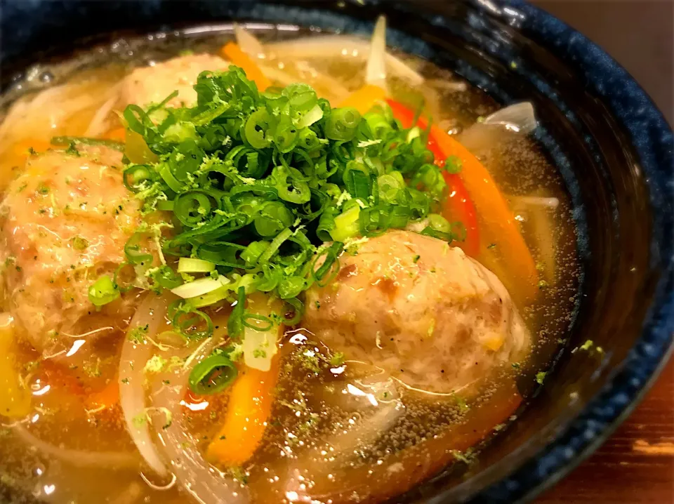 鶏団子の甘酢あんかけ温めん4|半田手延べそうめんの店 阿波や壱兆さん