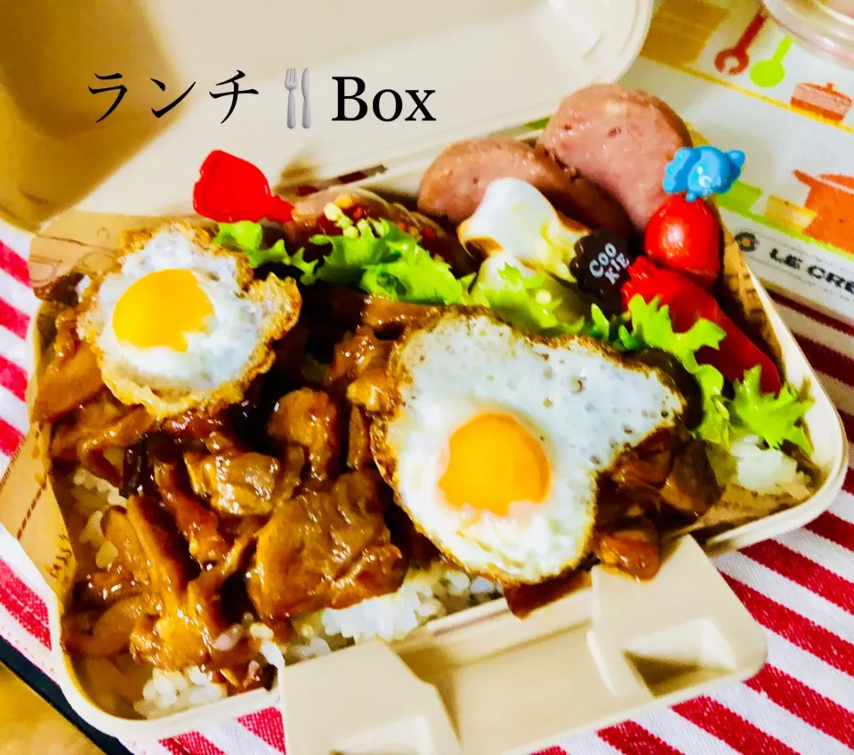 Snapdishの料理写真:#鳥の照り焼き弁当#目玉焼きでトッピング|uecoさん