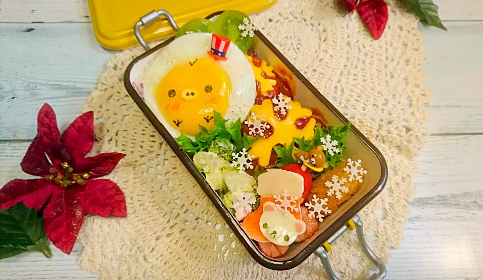 ロコモコ弁当クリスマスバージョン|よよちさん