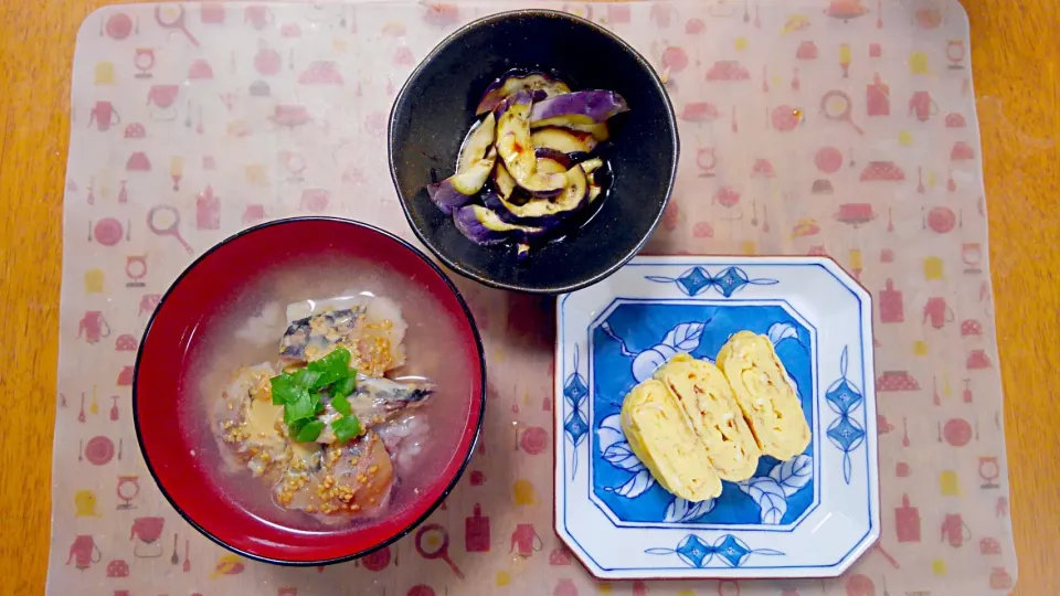 １１月１９日　鯵のお茶漬け　だし巻き玉子　レンチン茄子|いもこ。さん