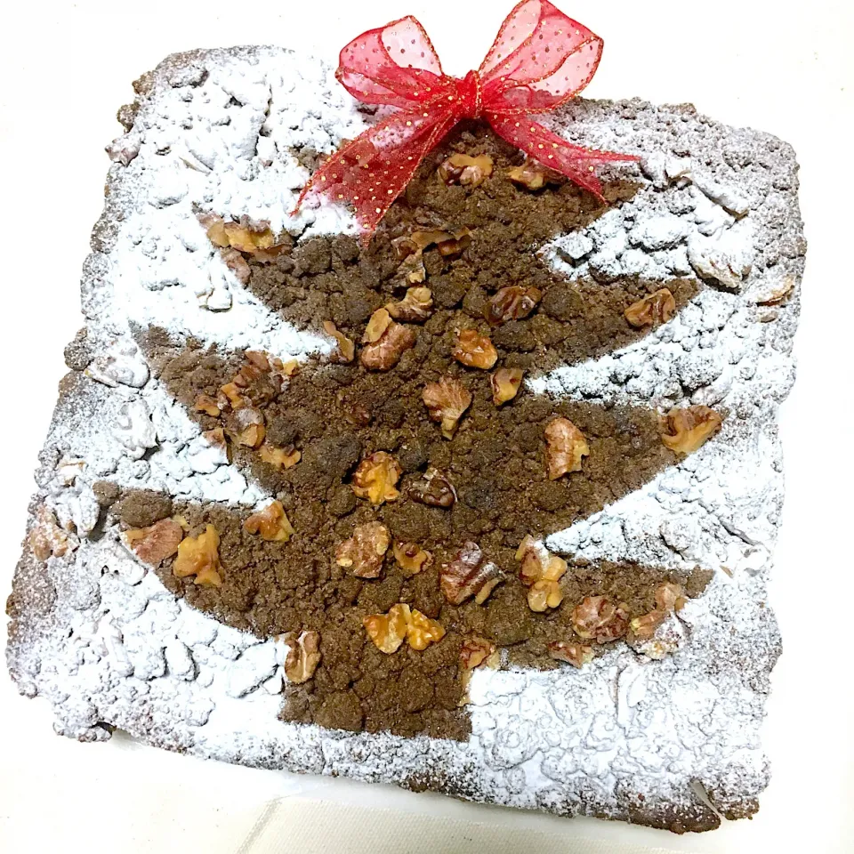 無花果と胡桃のチョコクランブルケーキ🎄|ましてさん