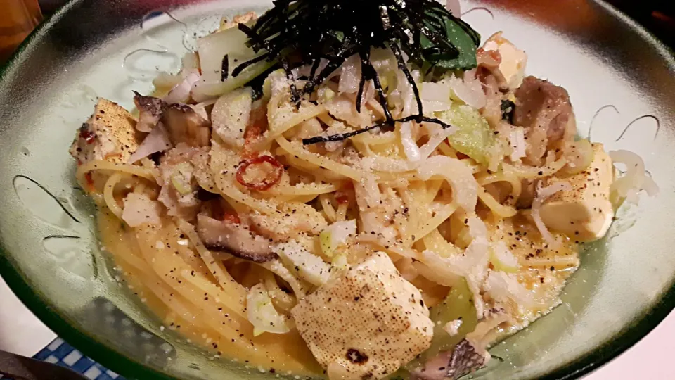 鱈と焼き豆腐の和風パスタ☆|けんさん