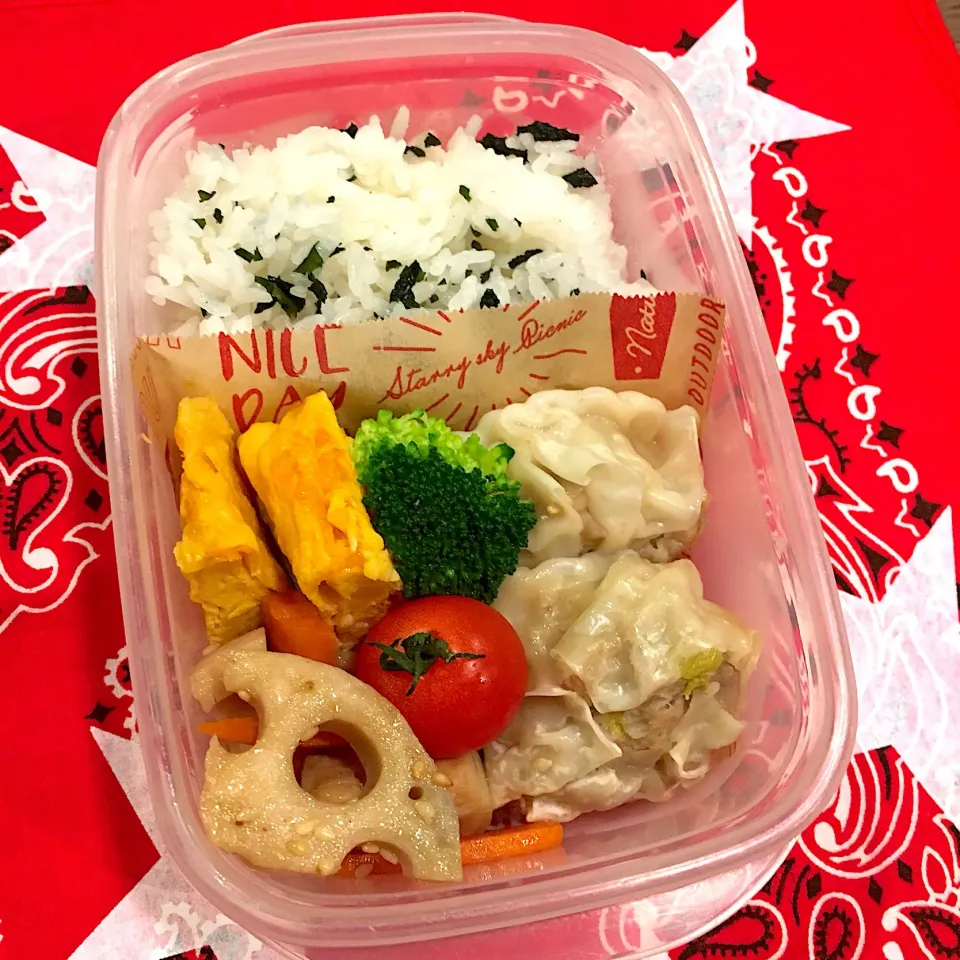 焼売弁当#お弁当#焼売#卵焼き #蓮根のきんぴら #タッパー弁当|natsu727さん