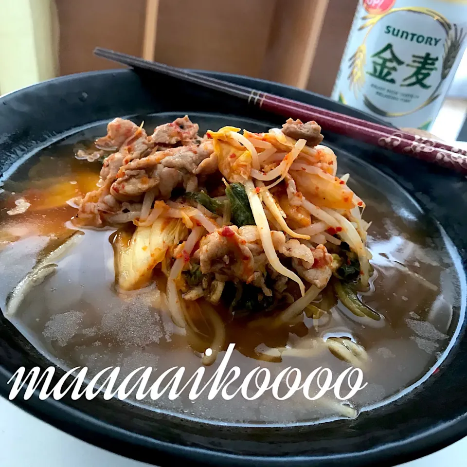 Snapdishの料理写真:豚キムチラーメン🐽|マイコさん