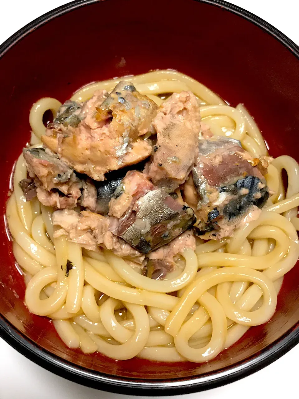 釜揚げうどんに鯖缶トッピング|ホッシーさん