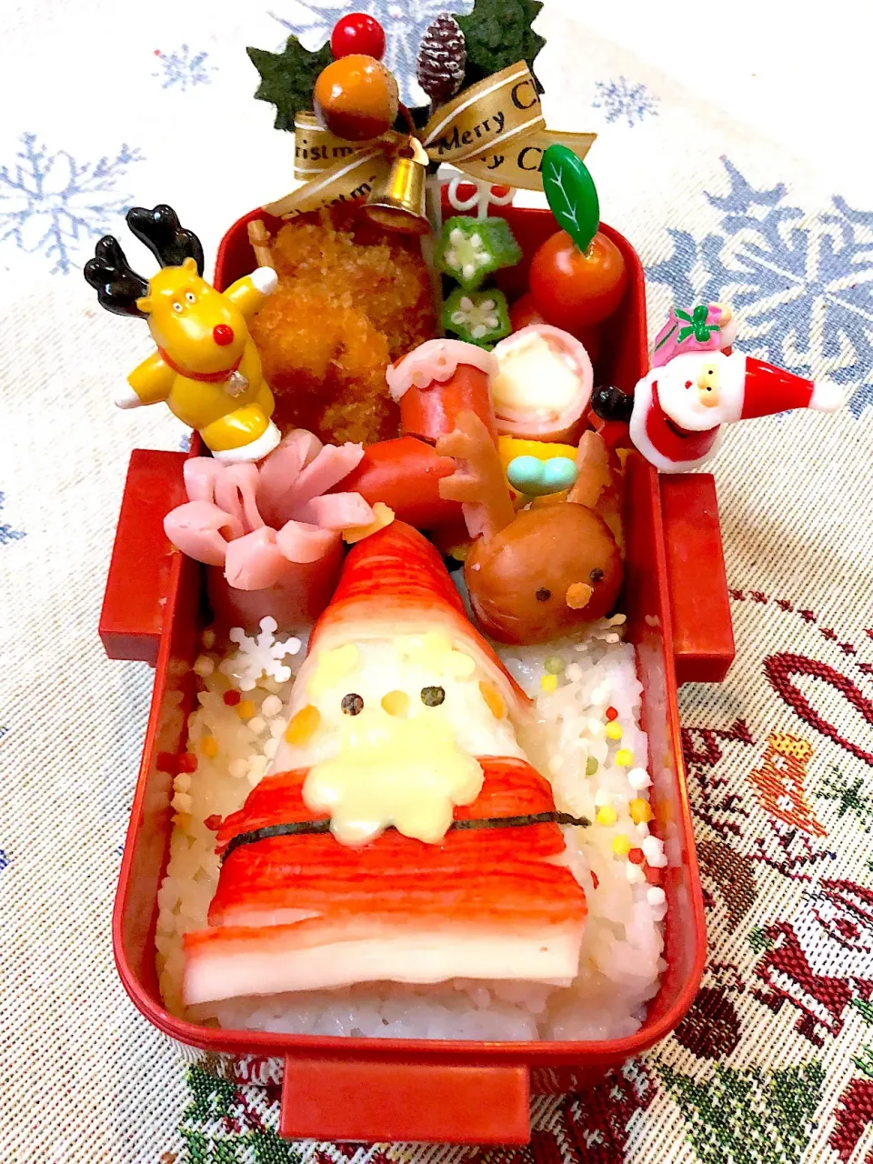 #クリスマスお弁当  #娘のお弁当  #学生弁当  #キャラ弁|Yuki Kawasumiさん