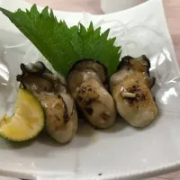 Snapdishの料理写真:牡蠣の醤油焼き❗️(*^ω^*)✨