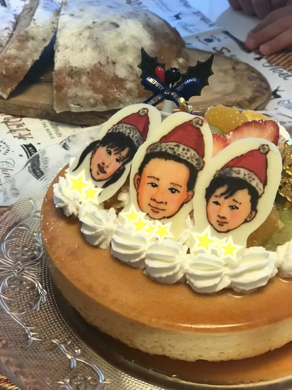 プリンケーキ(奥のシュトーレンは友人作です)|めだぬきさん