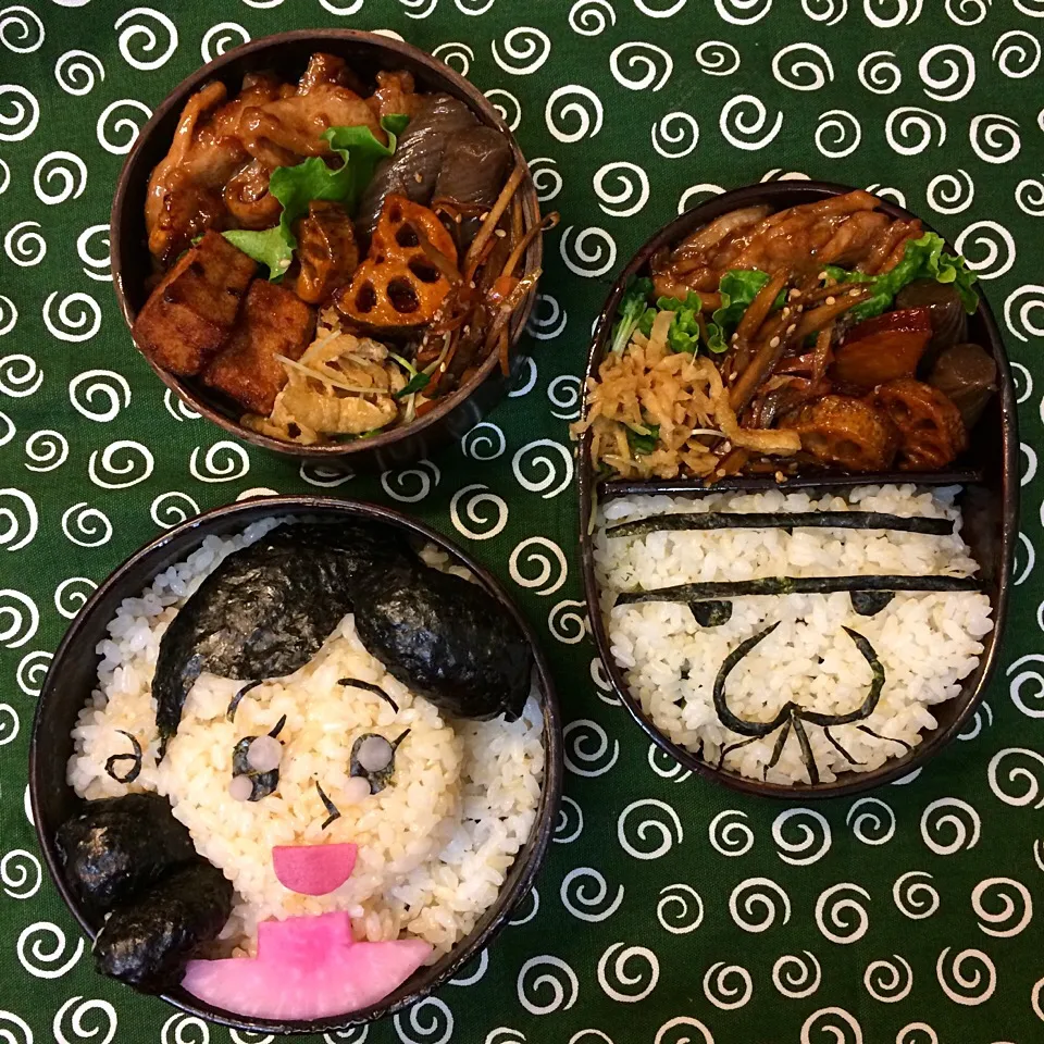 Snapdishの料理写真:#vegan弁当 
バカボンのパパとママ|makiko_aさん