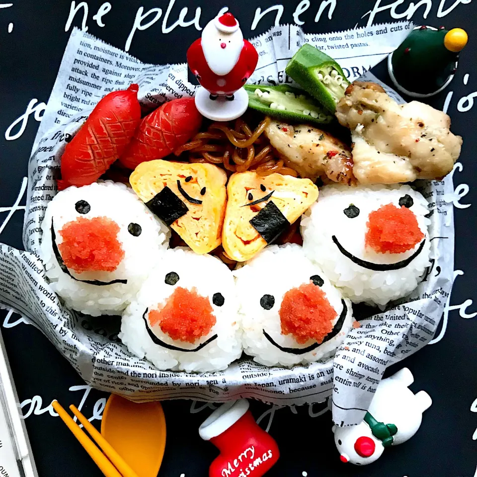 スノーマンおにぎり弁当⛄️|ajaさん