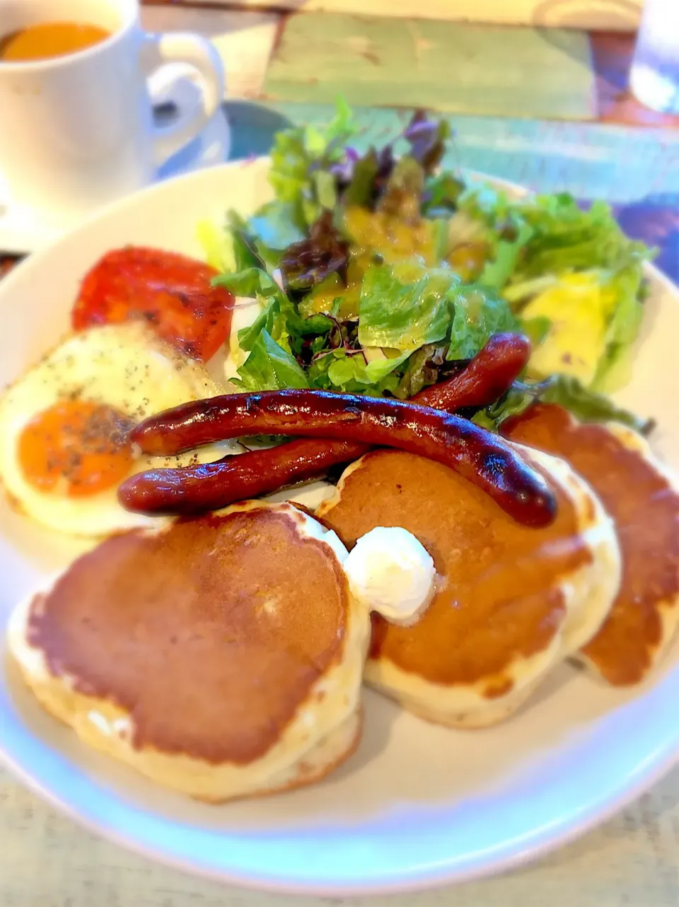 コナズ珈琲のお食事パンケーキ🥞|cafeAvisさん