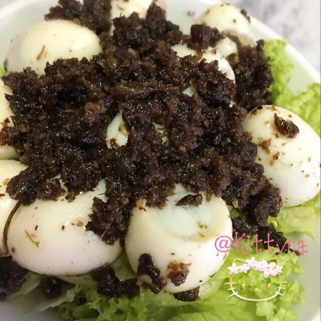 Birds eggs & 🍄Mushroom Sesame toon sauce 🥗|🎀Kittyna🌸さん