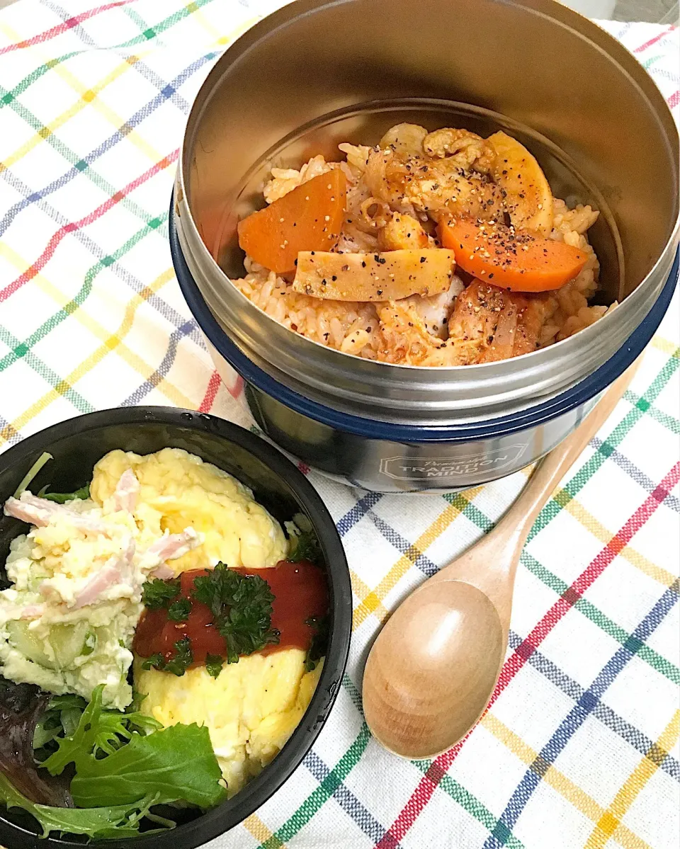 Snapdishの料理写真:今日のパパ弁当はオムライス弁当💕|key♪さん