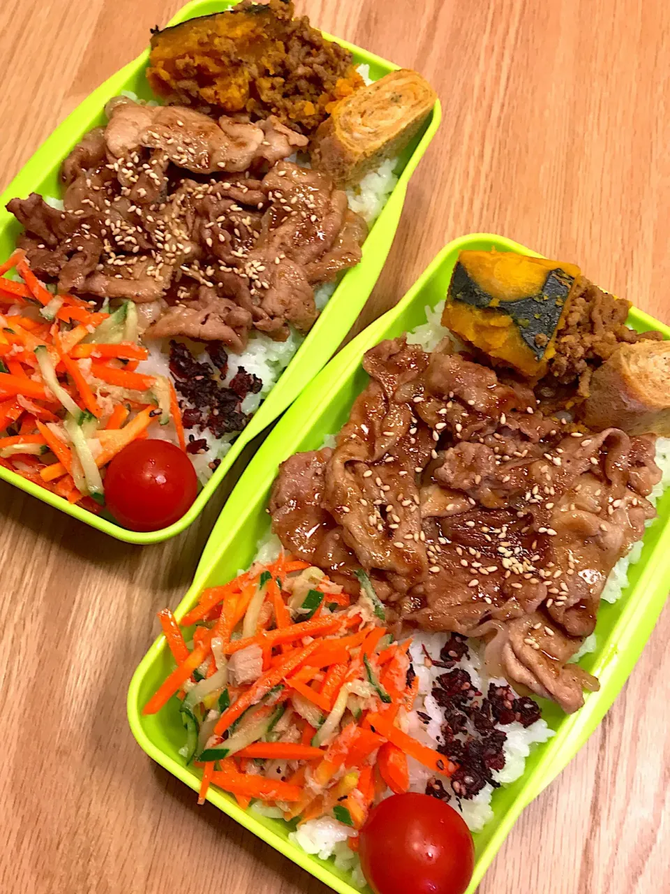 2017.12.21 中2＆高2男子焼肉弁当〜(๑و•̀ω•́)و
 #お弁当  #高2弁当  #中2弁当 #焼肉|mari-pさん