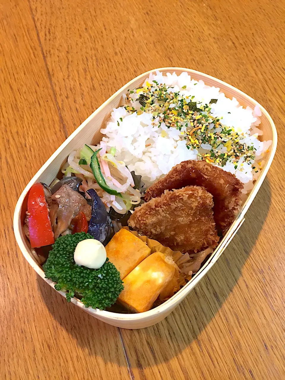 高校生息子のお弁当  ヒレカツ弁当 #わっぱ弁当|まつださんさん