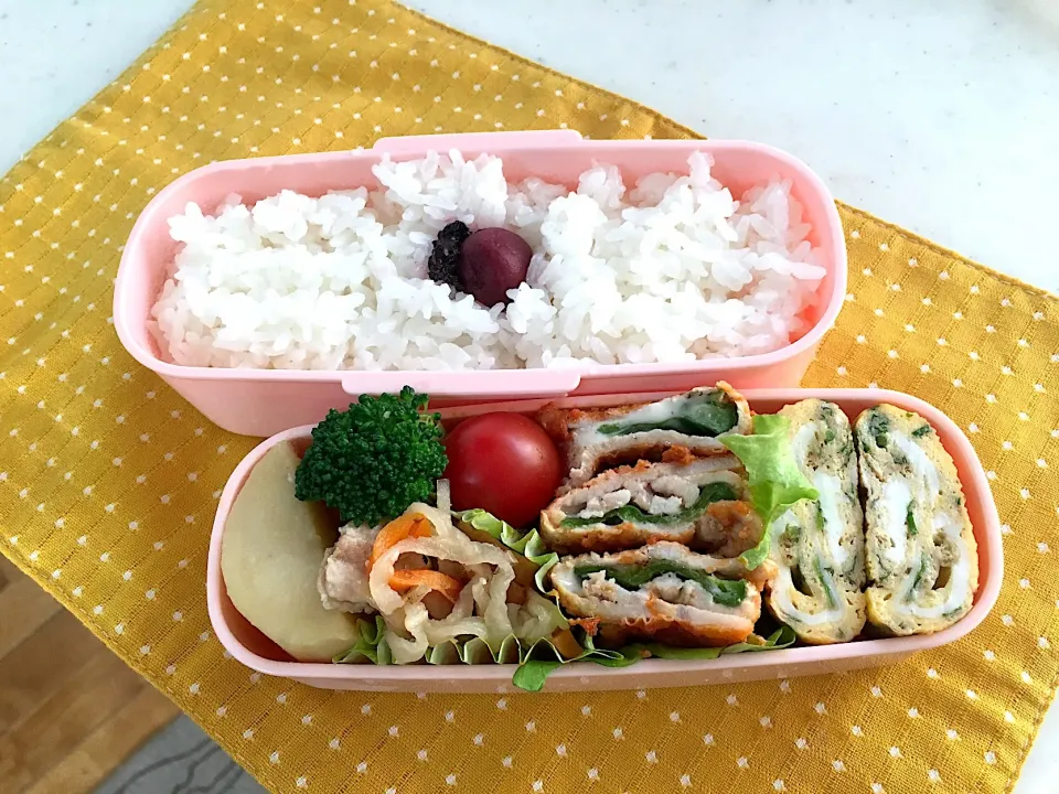 Snapdishの料理写真:今日のお弁当🍱
豚ロースのはさみ焼き✨|くっきいさん