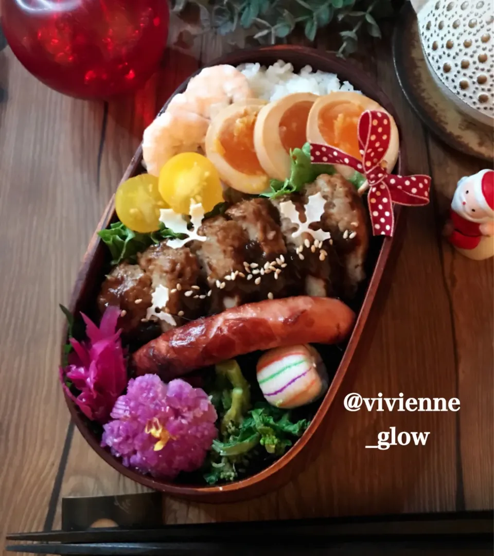 Snapdishの料理写真:スライスハンバーグ弁当|vivienne_glowさん