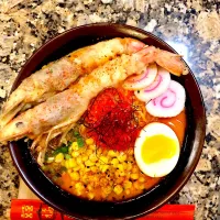 Red Coconut Curry Ramen w/ Tempura Argentinian Langoustine|Humberto f. gonzalezさん