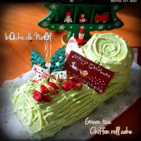 Rizmuちゃんのシフォンロールケーキ✨で抹茶ブッシュドノエル🎄🎅💕 激リピ♪