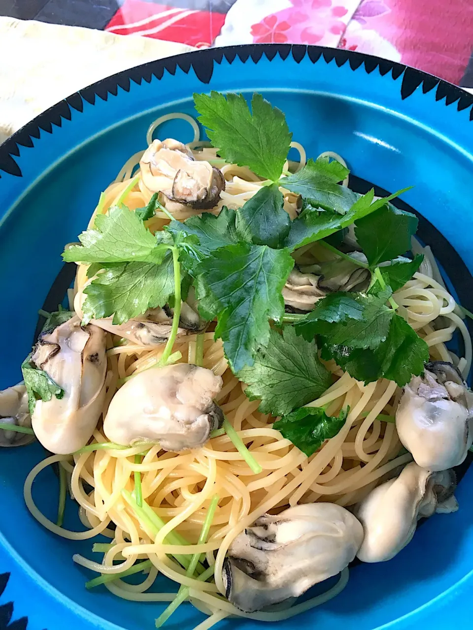 昼ごはんは牡蠣の和風パスタ|プクママさん