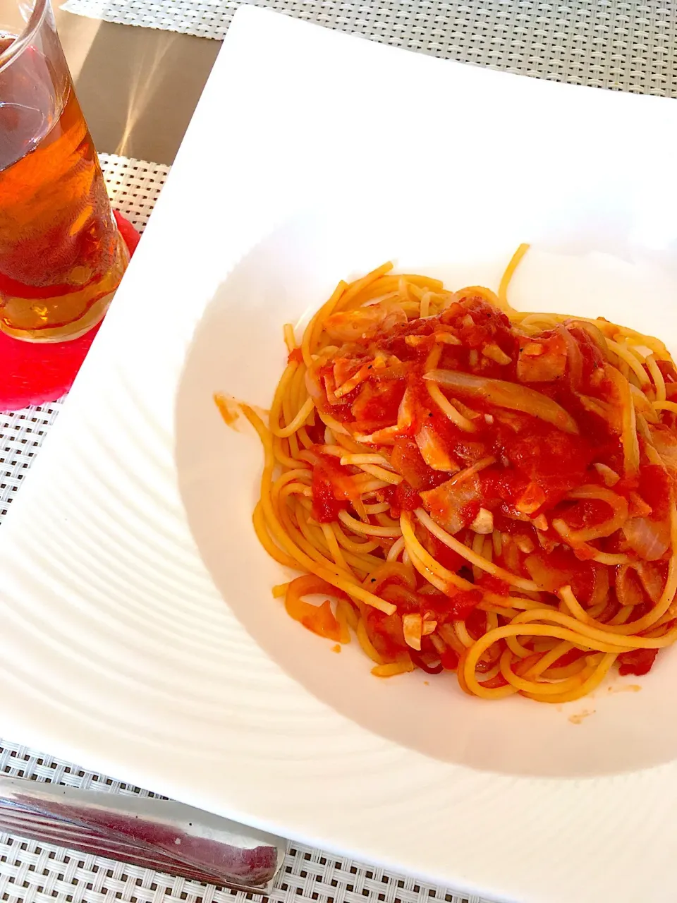 休日ランチ😋トマトパスタ🍝|mayuさん