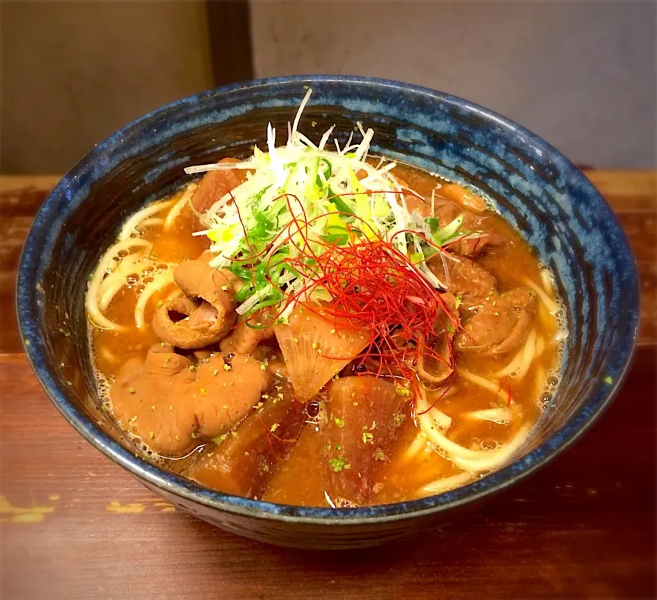 豚モツ味噌煮込温めん1|半田手延べそうめんの店 阿波や壱兆さん