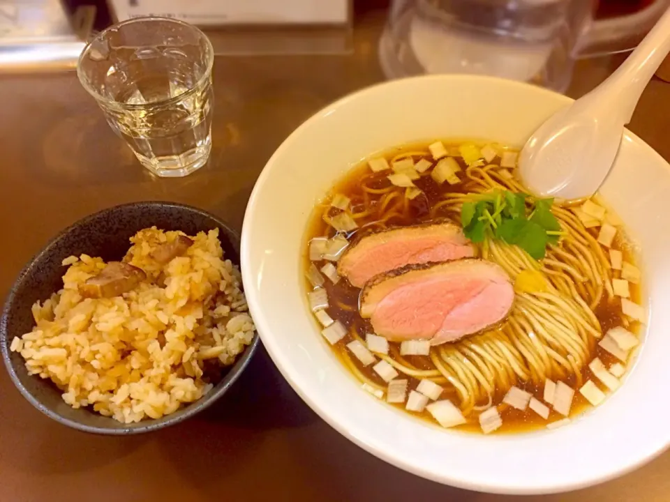 コラボイベント
「ススルと愉快な仲間たち」
鴨と鶏と魚介ソバ＋鴨ごはん
@鶏こく中華そば すず喜|morimi32さん