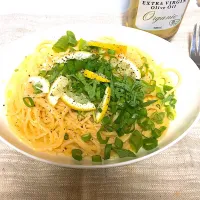 薬味入りレモンクリームパスタ|acoさん