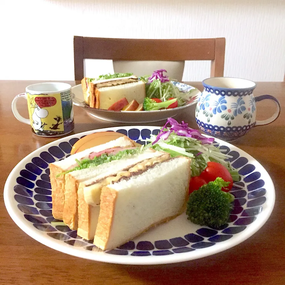 ベーコンと水菜のサンド、チョコバナナサンド #お弁当  #朝ごはん|ゆかりさん