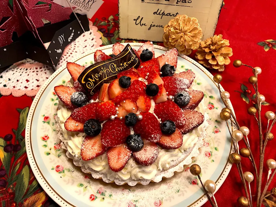 Snapdishの料理写真:🎄Merry X'mas 🎄 苺タルト🍓|メイスイさん